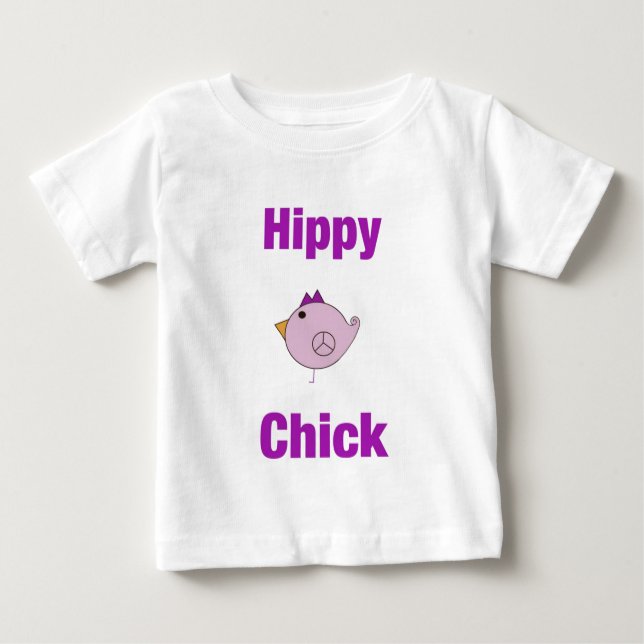 Camiseta Para Bebê Pintinho Hippy - Bebê (Frente)