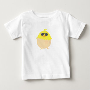 Camiseta Para Bebê pintinho Pintinho Legal Páscoa amarelo