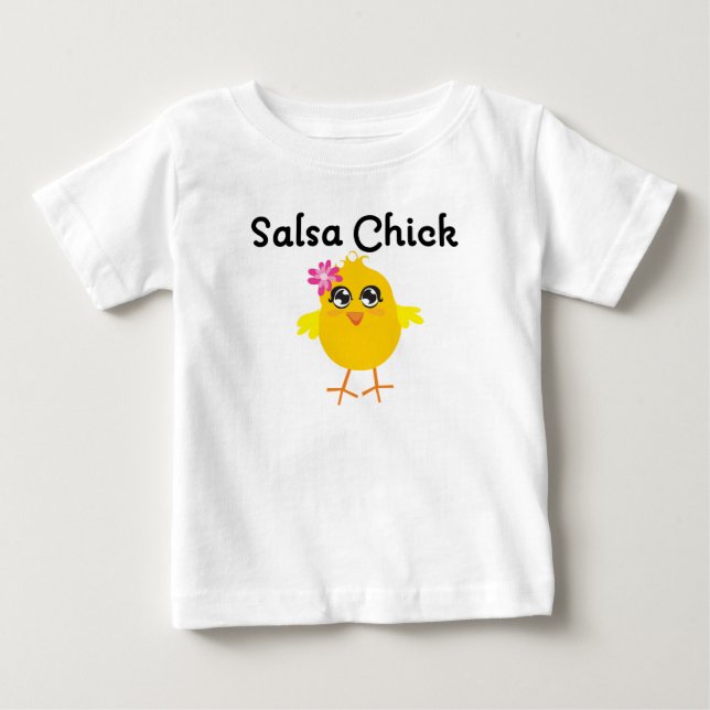Camiseta Para Bebê Pintinho Salsa (Frente)