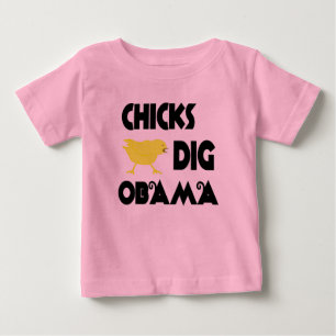 Camiseta Para Bebê Pintinhos Dig Obama Meninas de Leve Longa