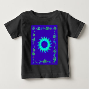 Camiseta Para Bebê Pintura a óleo azul iridescente