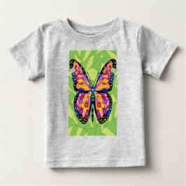 Camiseta Para Bebê Pintura abstrata de borboleta