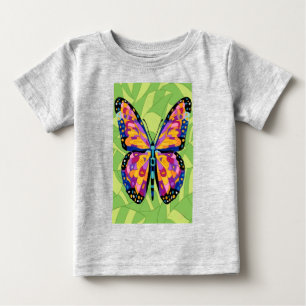 Camiseta Para Bebê Pintura abstrata de borboleta