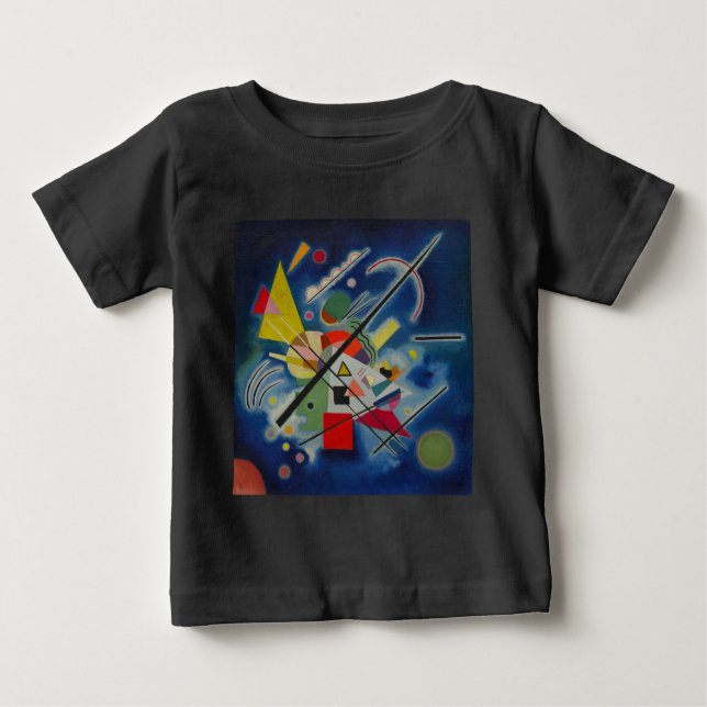 Camiseta Para Bebê Pintura azul de Kandinsky (Frente)