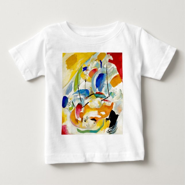 Camiseta Para Bebê Pintura Batalha Naval de Kandinsky 1913 (Frente)