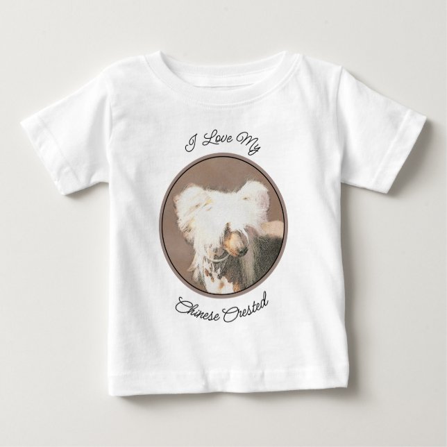 Camiseta Para Bebê Pintura Chinesa Sem Penteado Pintura Original De C (Frente)