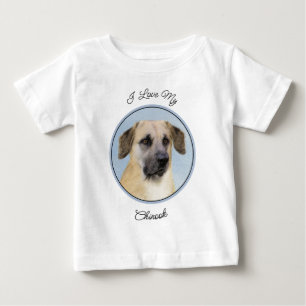 Camiseta Para Bebê Pintura Chinook (Ouvidos Soltos) - Arte Cachorro O