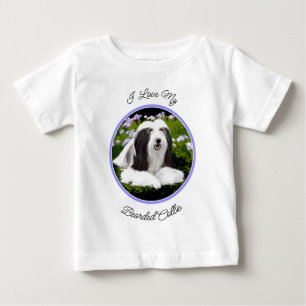 Camiseta Para Bebê Pintura Collie com Manteiga - Arte Cachorra Origin