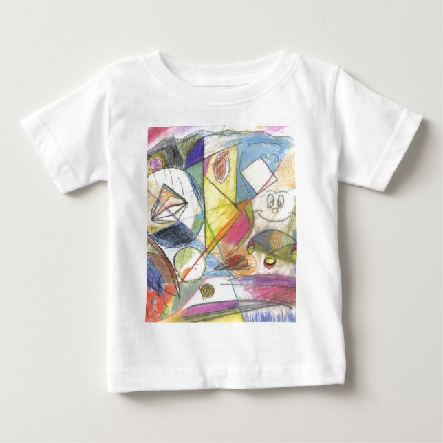 Camiseta Para Bebê pintura colorida (Frente)