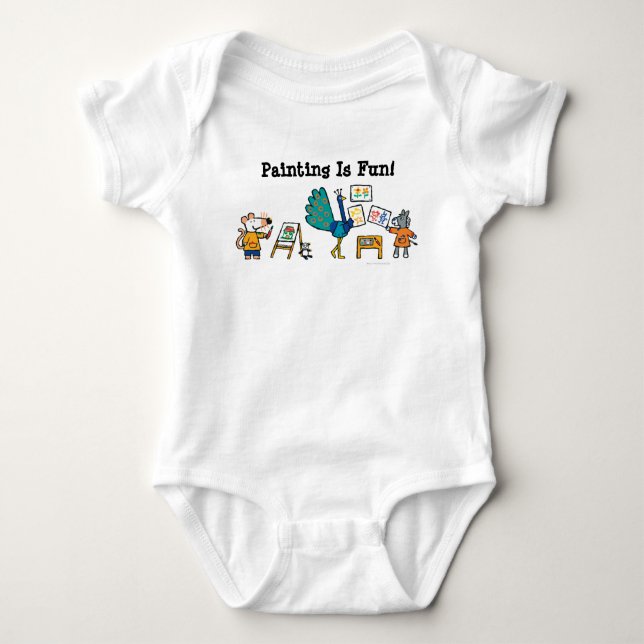Camiseta Para Bebê Pintura com Maisy! (Frente)