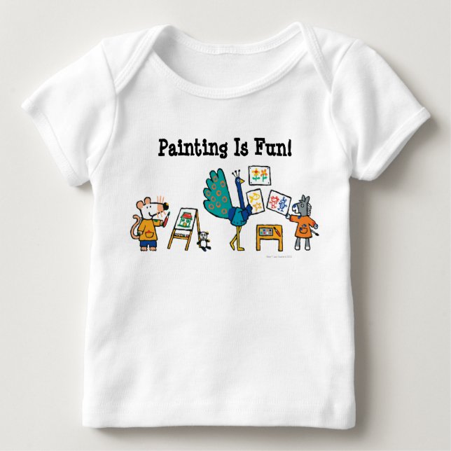 Camiseta Para Bebê Pintura com Maisy! (Frente)