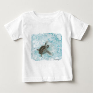 Camiseta Para Bebê Pintura da aguarela da tartaruga