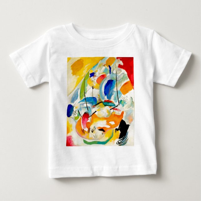 Camiseta Para Bebê Pintura da Batalha do Mar de Kandinsky em 1913 (Frente)