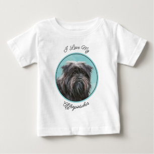 Camiseta Para Bebê Pintura de Affenpinscher - Arte de Cachorro Origin