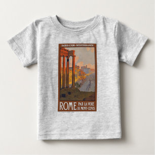 Camiseta Para Bebê Pintura de anúncio de viagem da Roma Antiga