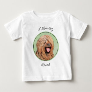 Camiseta Para Bebê Pintura de Briard - Arte Original de Cachorro Fofa