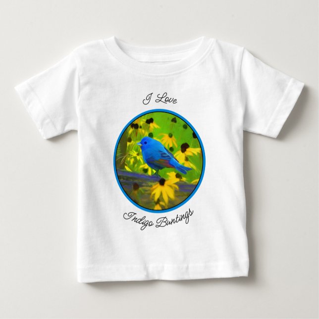 Camiseta Para Bebê Pintura De Bundas Indigo - Arte Original Para Páss (Frente)