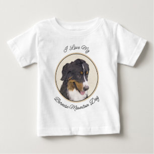 Camiseta Para Bebê Pintura de Cachorro de Montanha Bernese - Arte Ori