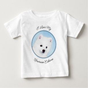 Camiseta Para Bebê Pintura de Cachorro Eskimo Americano - Arte Origin