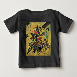 Camiseta Para Bebê Pintura de Canvas de Pontos Kandinsky