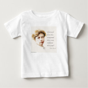 Camiseta Para Bebê Pintura de Eleanor Roosevelt e Citação "Grandes Me