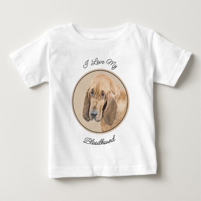 Camiseta Para Bebê Pintura de galhões - Arte de Cachorro Original (Frente)