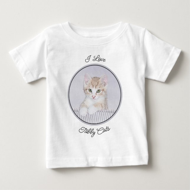 Camiseta Para Bebê Pintura de Kitten Orange Tabby - Arte Original par (Frente)
