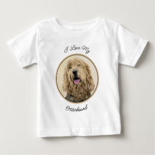 Camiseta Para Bebê Pintura de Otterhound - Arte de Cachorro Original 