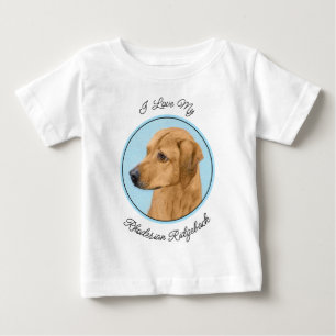 Camiseta Para Bebê Pintura de Rhodesian Ridgeback - Arte Original de 