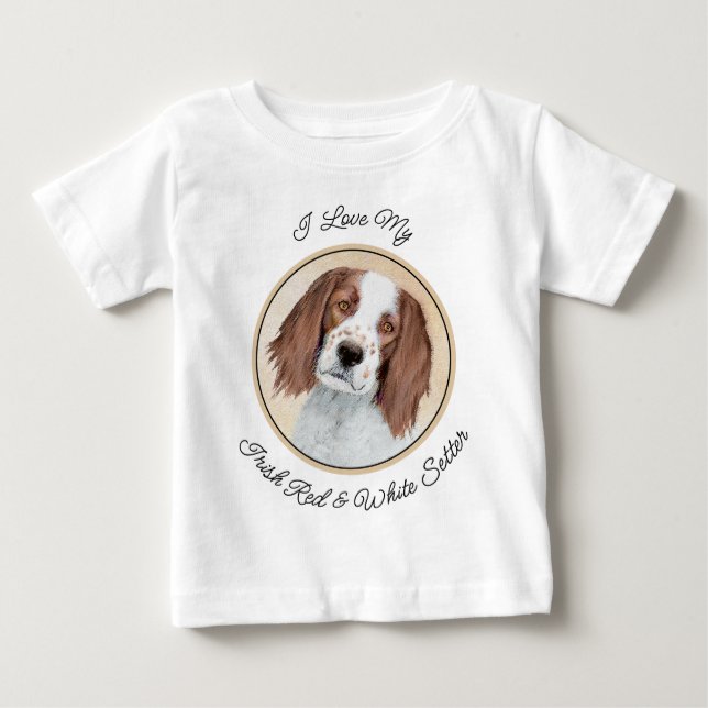 Camiseta Para Bebê Pintura de Setores Vermelho e Branco Irlandês - Ar (Frente)