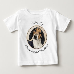 Camiseta Para Bebê Pintura de Treeing Walker Coonhound - Arte Origina