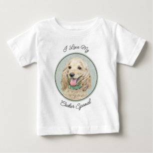 Camiseta Para Bebê Pintura do Cocker Spaniel Buff - Arte Original par