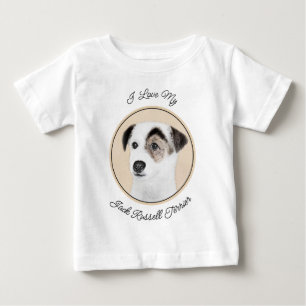 Camiseta Para Bebê Pintura do Terrier Jack Russell Parson - Arte Cani