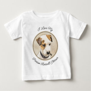 Camiseta Para Bebê Pintura do Terrier Parson Jack Russell - Arte Cani