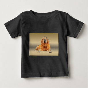 Camiseta Para Bebê Pintura em Aquarela de Cachorro Labrador Preto