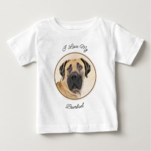 Camiseta Para Bebê Pintura em Boerboel - Arte Cachorra Original