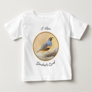 Camiseta Para Bebê Pintura em Quail de Gambrel — Arte original sobre 