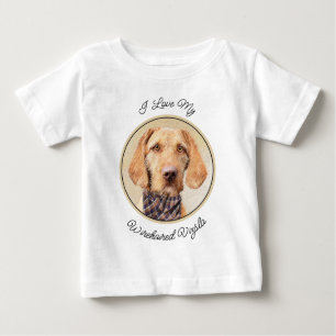 Camiseta Para Bebê Pintura em Vizsla com Cabelo Frio - Arte Cachorra 