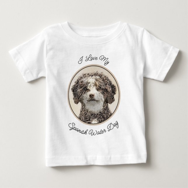 Camiseta Para Bebê Pintura Espanhola de Cachorros - Arte Cachorra Ori (Frente)