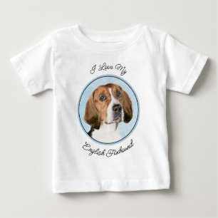 Camiseta Para Bebê Pintura Inglesa em Foxhound - Arte Cachorro Origin