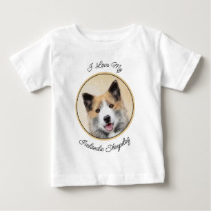 Camiseta Para Bebê Pintura Islandesa Do Cão - Arte Original Do Cão