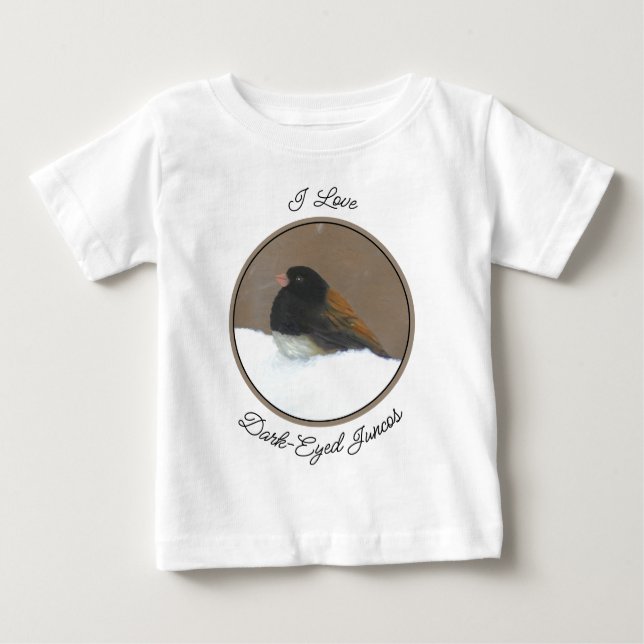 Camiseta Para Bebê Pintura Junco De Olhos Escuros - Bebê De Arte De P (Frente)