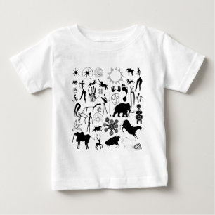Camiseta Para Bebê pinturas cavernas - arte primitiva