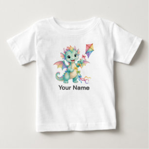 Camiseta Para Bebê Pipa de Bebê Dragão Fofo Personalizada para Crianç