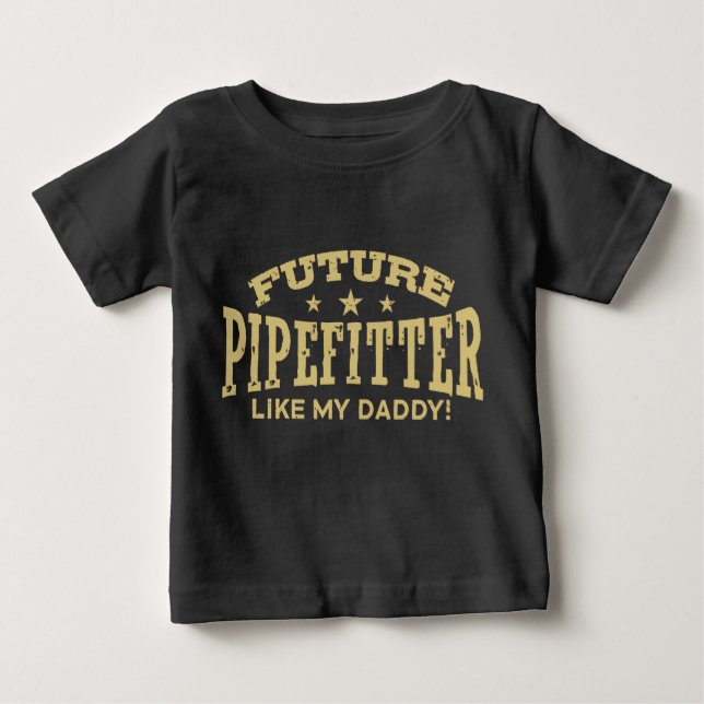 Camiseta Para Bebê Pipefitter Futuro Como Meu Pai (Frente)