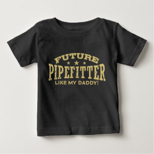 Camiseta Para Bebê Pipefitter futuro gosta de meu pai