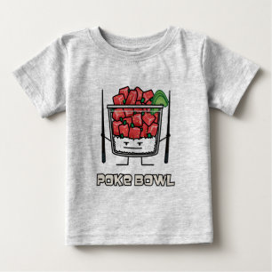 Camiseta Para Bebê Pique o aku dos chopsticks da salada dos peixes