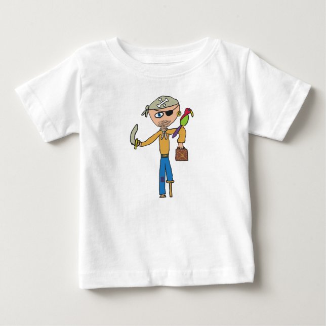 Camiseta Para Bebê Pirata (Frente)