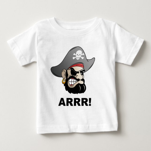 Camiseta Para Bebê Pirata (Frente)