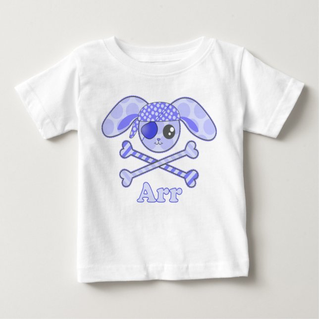 Camiseta Para Bebê Pirata Blue Bunny Arr (Frente)